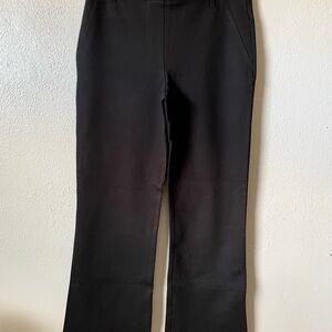 Quince Ultra Stretch Ponte Pants Small Jet Black Bootcut Pull On Workwear Office